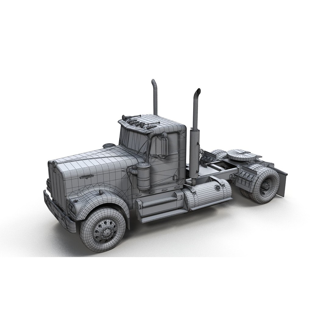 Kenworth W900A 3D Model – Low Poly Game Ready Truck with PBR Textures - View 17