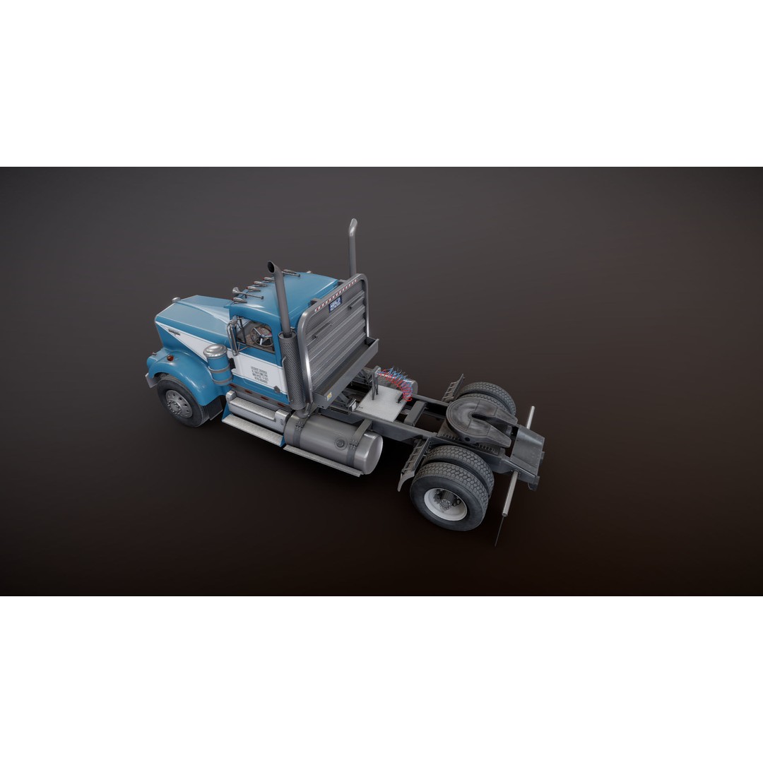 Kenworth W900A 3D Model – Low Poly Game Ready Truck with PBR Textures - View 20