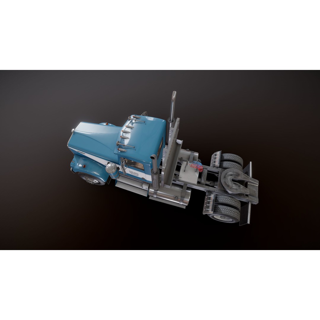 Kenworth W900A 3D Model – Low Poly Game Ready Truck with PBR Textures - View 23