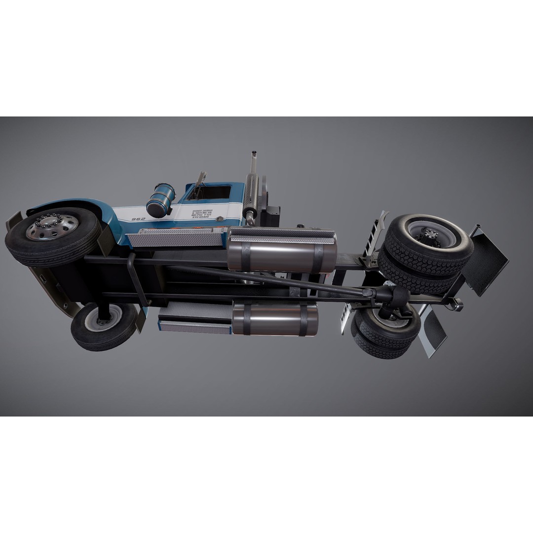 Kenworth W900A 3D Model – Low Poly Game Ready Truck with PBR Textures - View 29