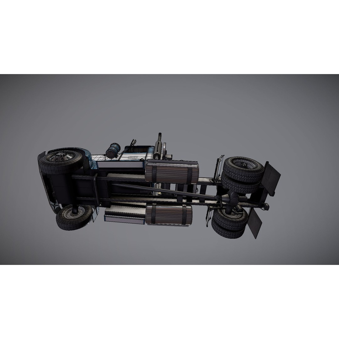 Kenworth W900A 3D Model – Low Poly Game Ready Truck with PBR Textures - View 33