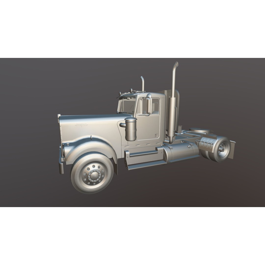 Kenworth W900A 3D Model – Low Poly Game Ready Truck with PBR Textures - View 35