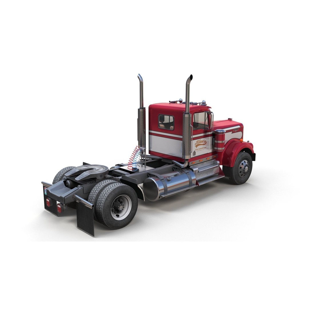 Kenworth W900A 3D Model – Low Poly Game Ready Truck with PBR Textures - View 4