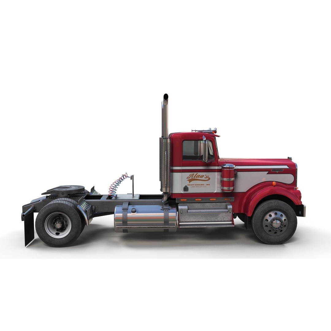 Kenworth W900A 3D Model – Low Poly Game Ready Truck with PBR Textures - View 5