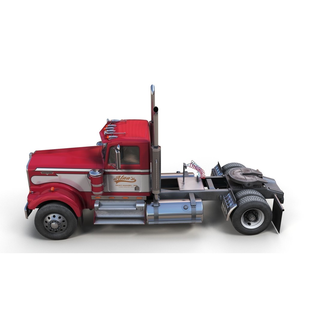 Kenworth W900A 3D Model – Low Poly Game Ready Truck with PBR Textures - View 7