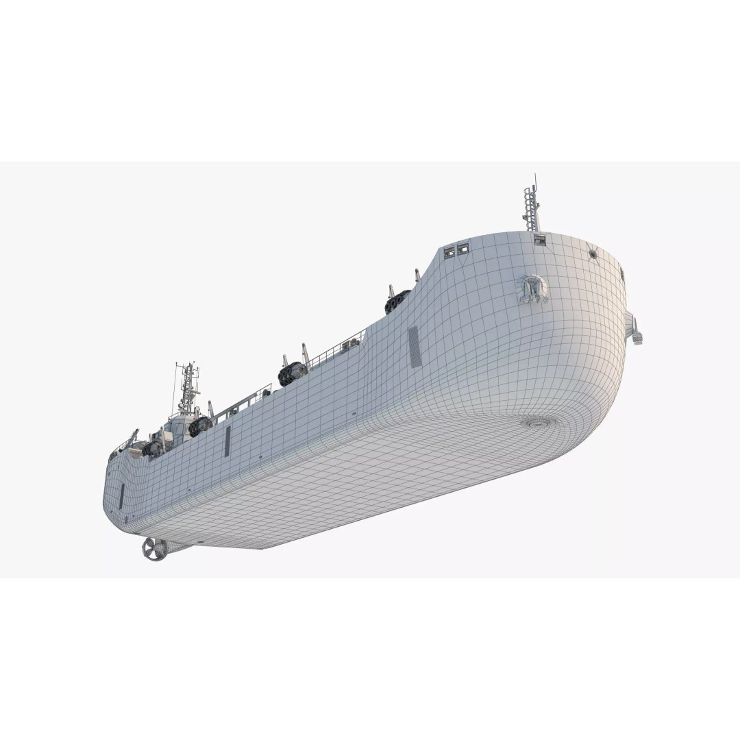 Bunkering Tanker 3D Model – Realistic Fuel Supply Ship, OBJ & FBX - View 17