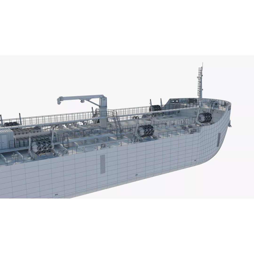 Bunkering Tanker 3D Model – Realistic Fuel Supply Ship, OBJ & FBX - View 18