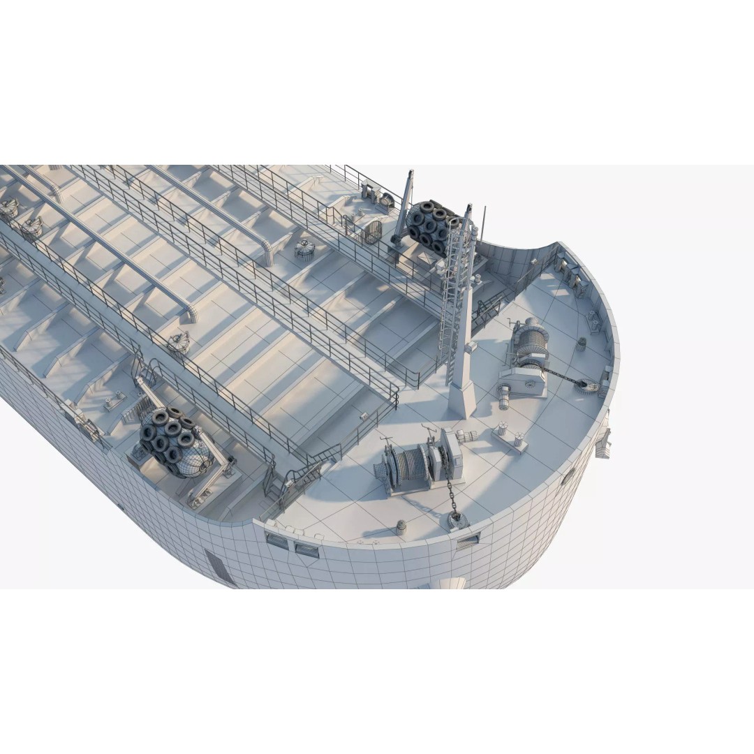 Bunkering Tanker 3D Model – Realistic Fuel Supply Ship, OBJ & FBX - View 21