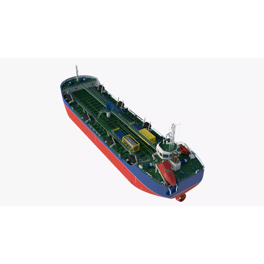 Bunkering Tanker 3D Model – Realistic Fuel Supply Ship, OBJ & FBX - View 6
