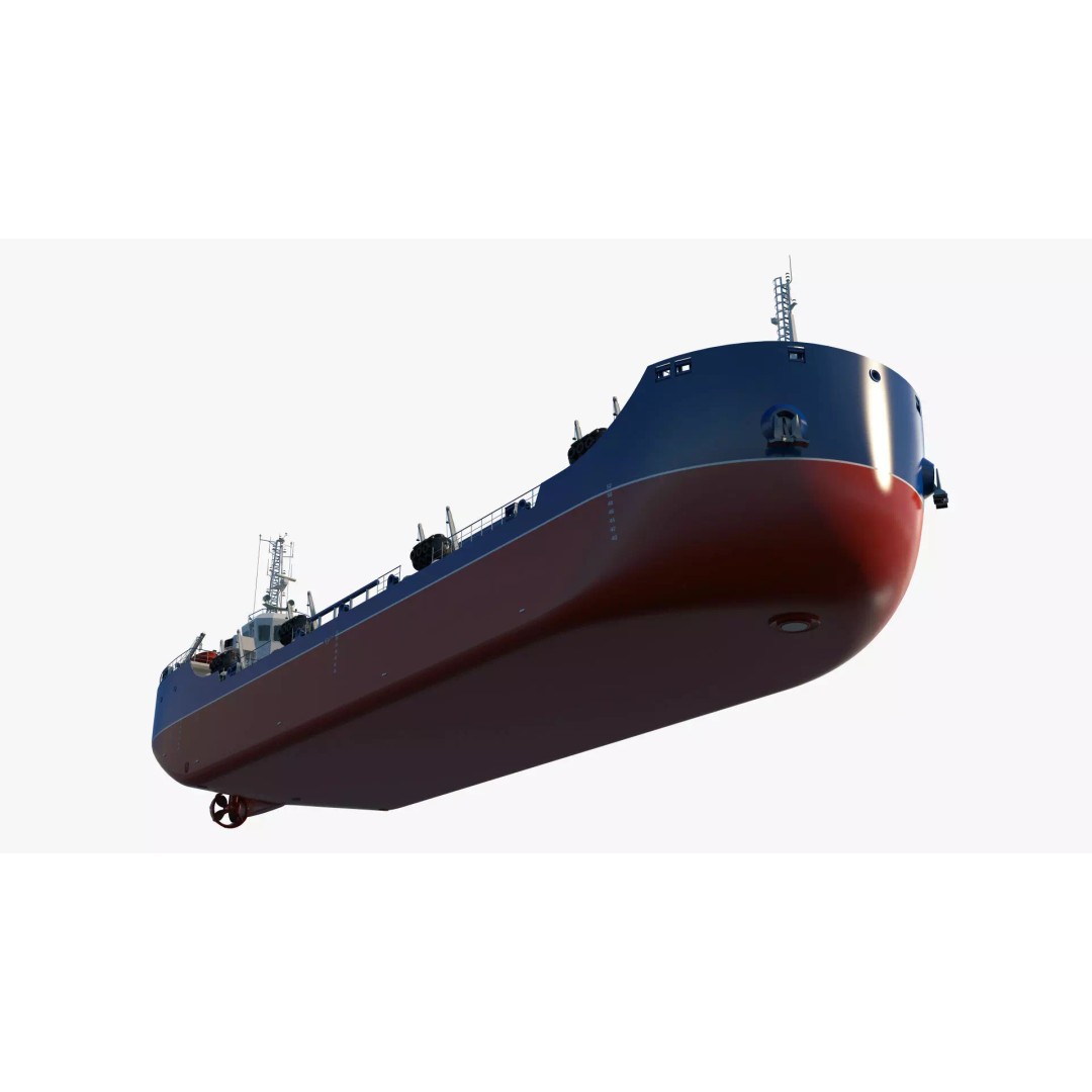 Bunkering Tanker 3D Model – Realistic Fuel Supply Ship, OBJ & FBX - View 8