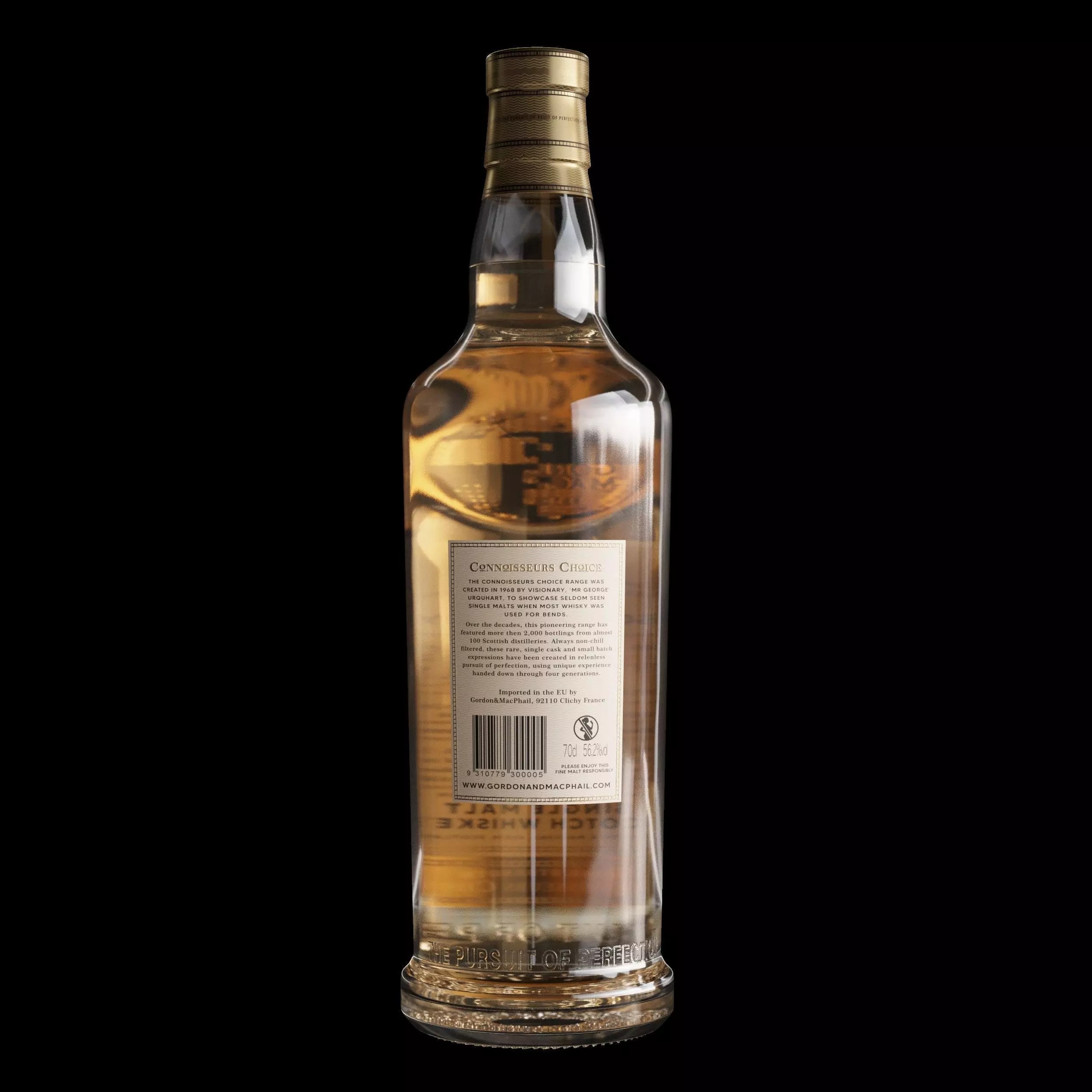 Gordon and McPhail Whiskey Bottle - PBR Textured 3D Model - View 5