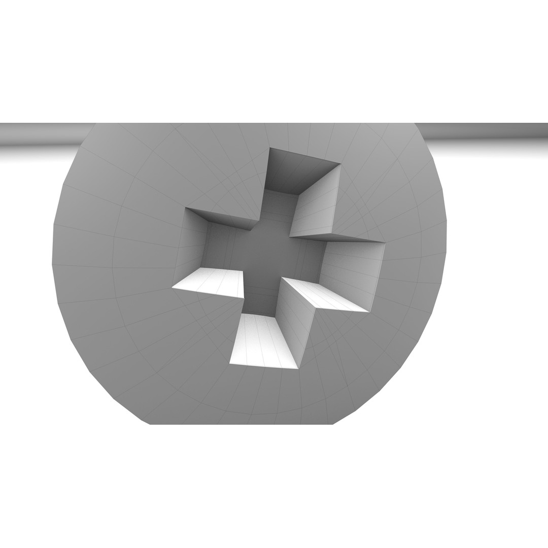 Star Screw 3D Model – Low Poly Industrial Asset, FBX & OBJ - View 12