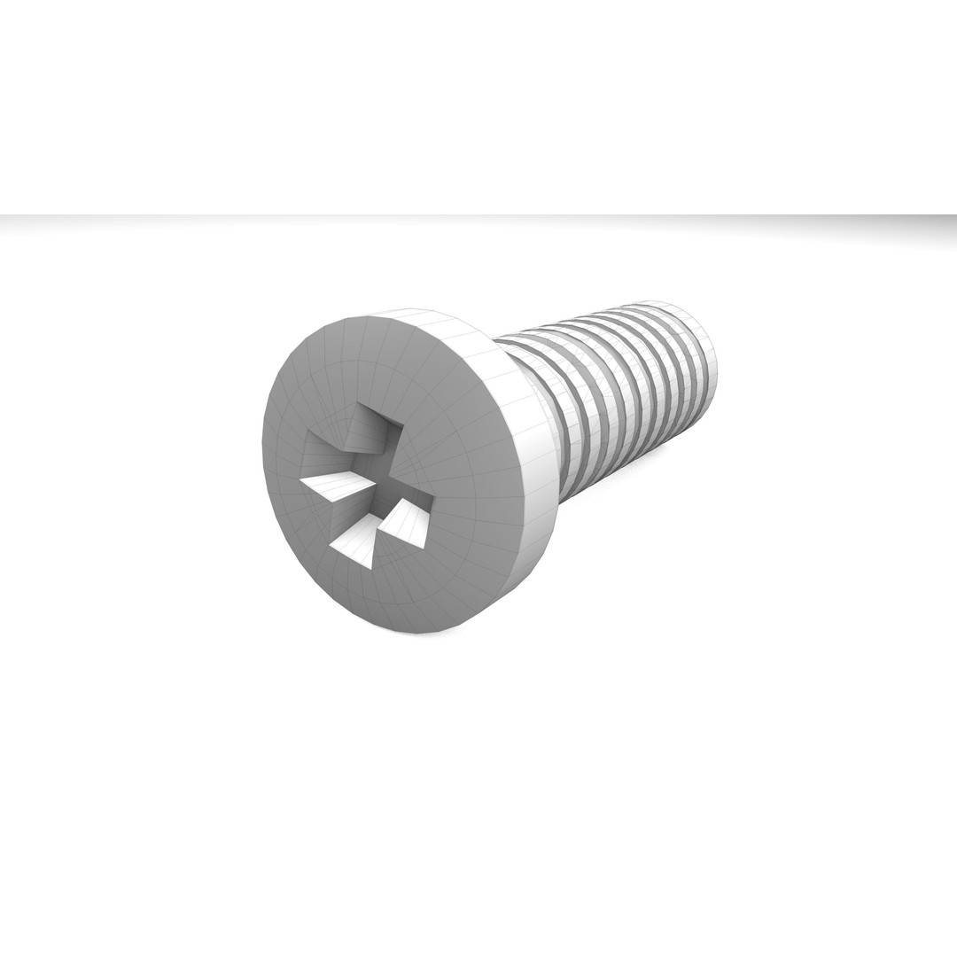 Star Screw 3D Model – Low Poly Industrial Asset, FBX & OBJ - View 8