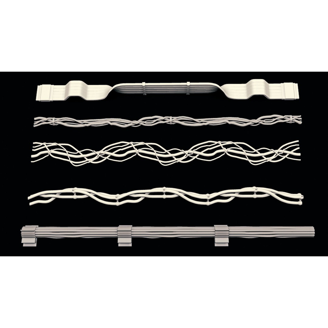 Cables and Hoses 3D Model – Low Poly IMM Brushes for ZBrush, OBJ, Blender