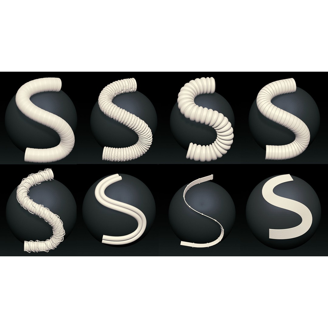 Cables and Hoses 3D Model – Low Poly IMM Brushes for ZBrush, OBJ, Blender - View 5