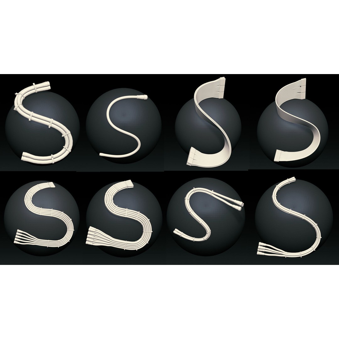 Cables and Hoses 3D Model – Low Poly IMM Brushes for ZBrush, OBJ, Blender - View 6