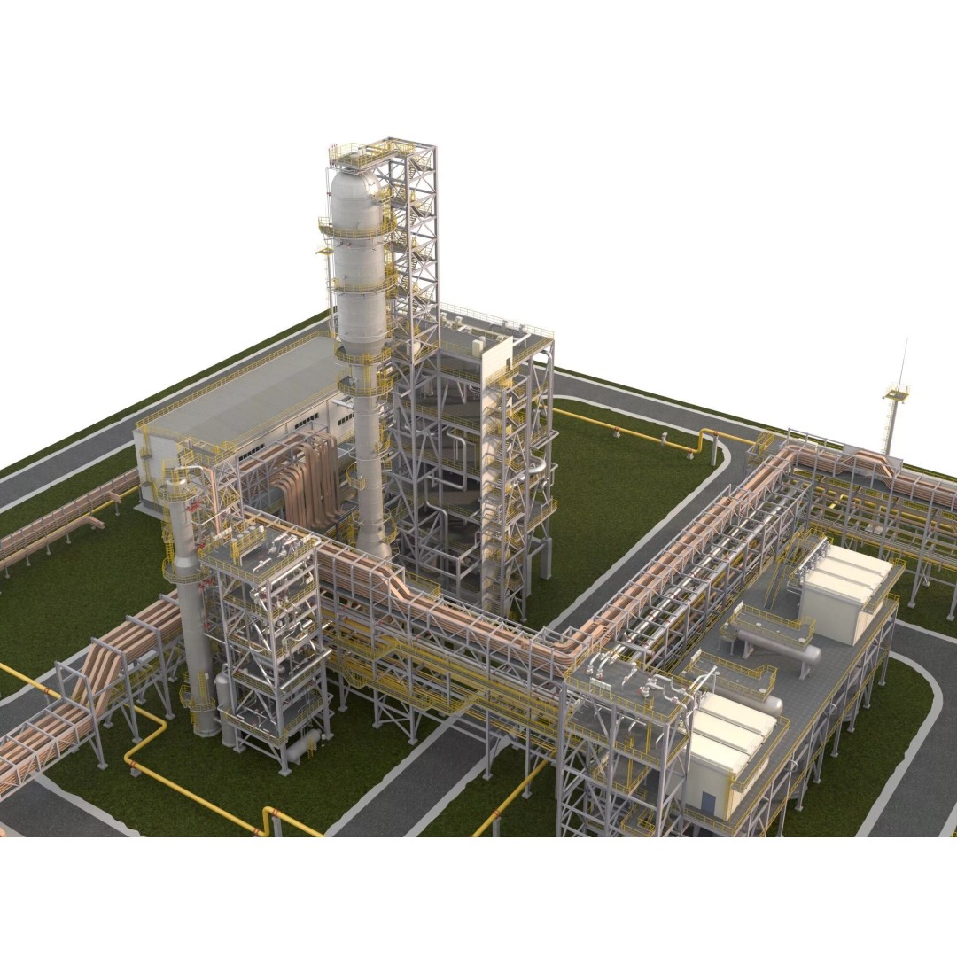 Chemical Refinery Plant 3D Model – PBR Industrial Asset, FBX, OBJ - View 9