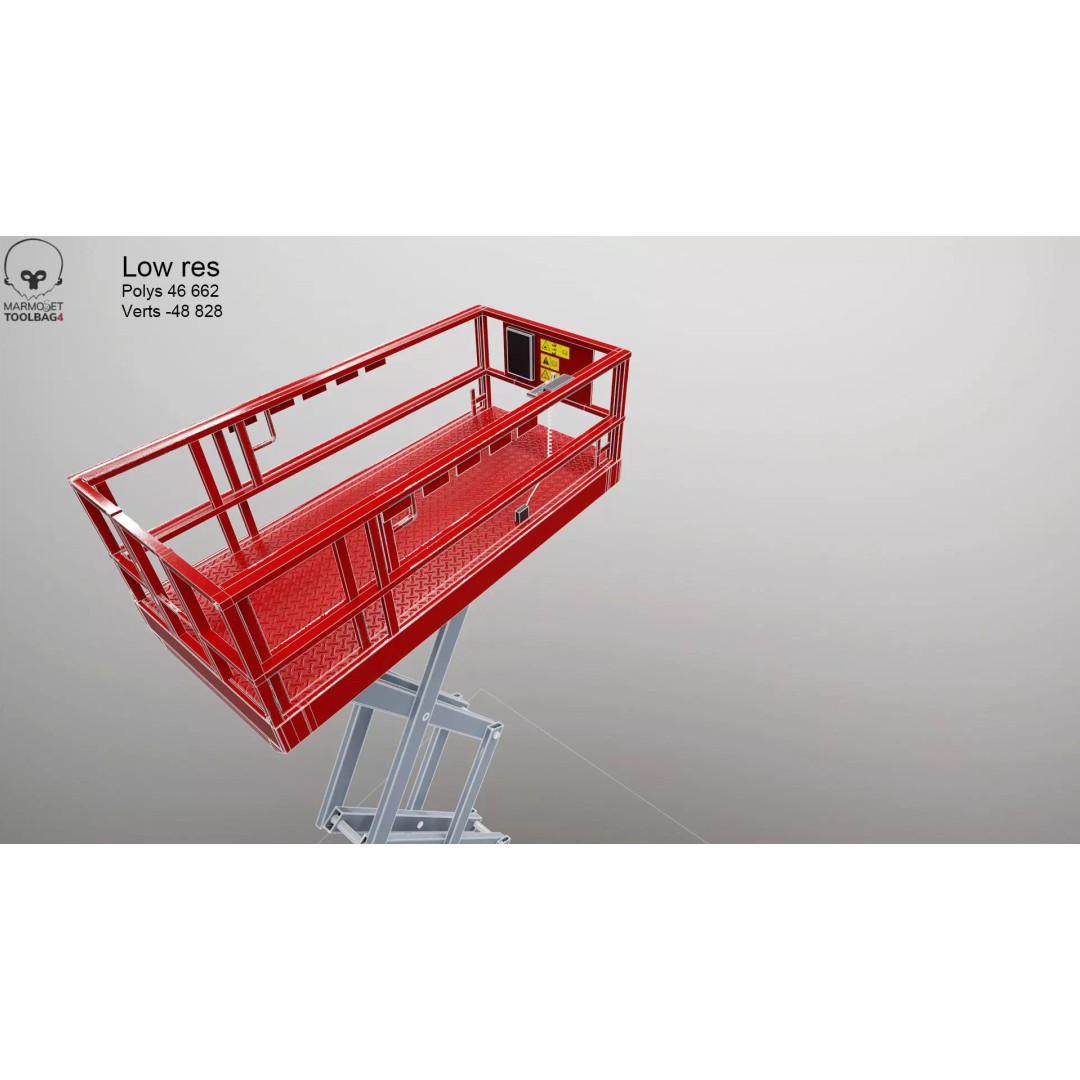 Scissor Lift 3D Model – Game Ready PBR Asset, FBX & More - View 10