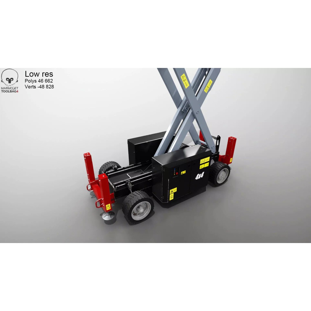 Scissor Lift 3D Model – Game Ready PBR Asset, FBX & More - View 19