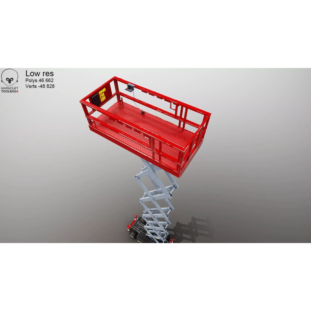 Scissor Lift 3D Model – Game Ready PBR Asset, FBX & More - View 20