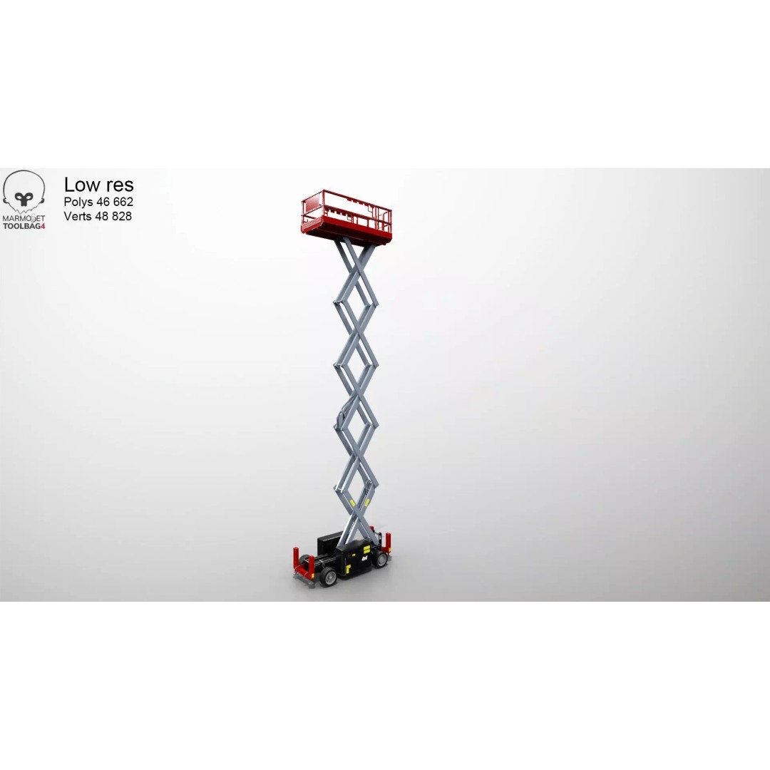 Scissor Lift 3D Model – Game Ready PBR Asset, FBX & More - View 9
