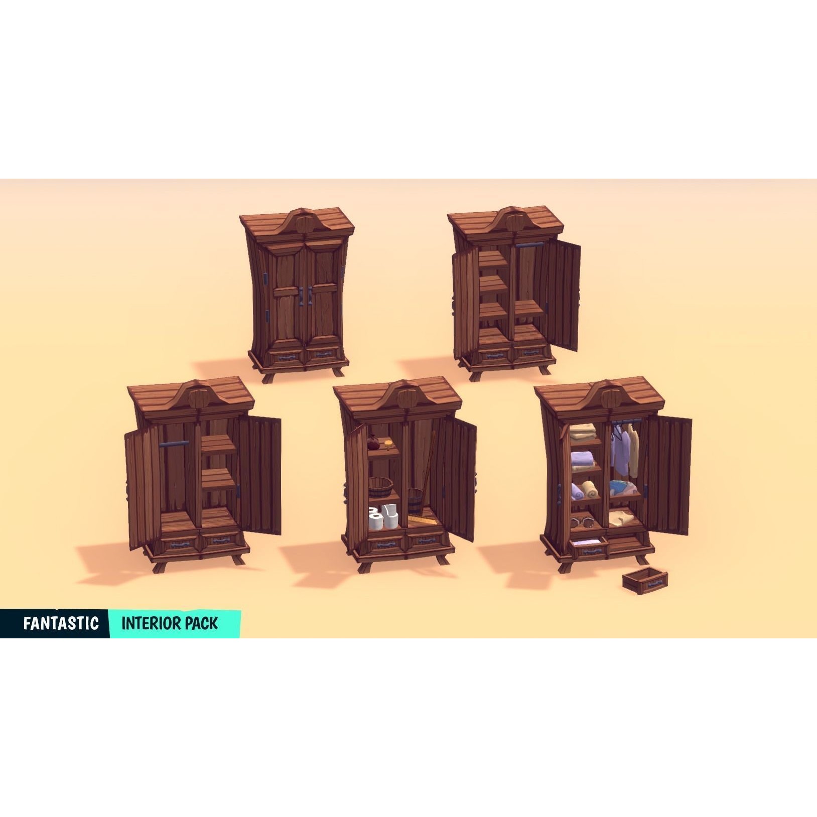 Fantastic Interior Pack - Low-Poly Game-Ready 3D Model