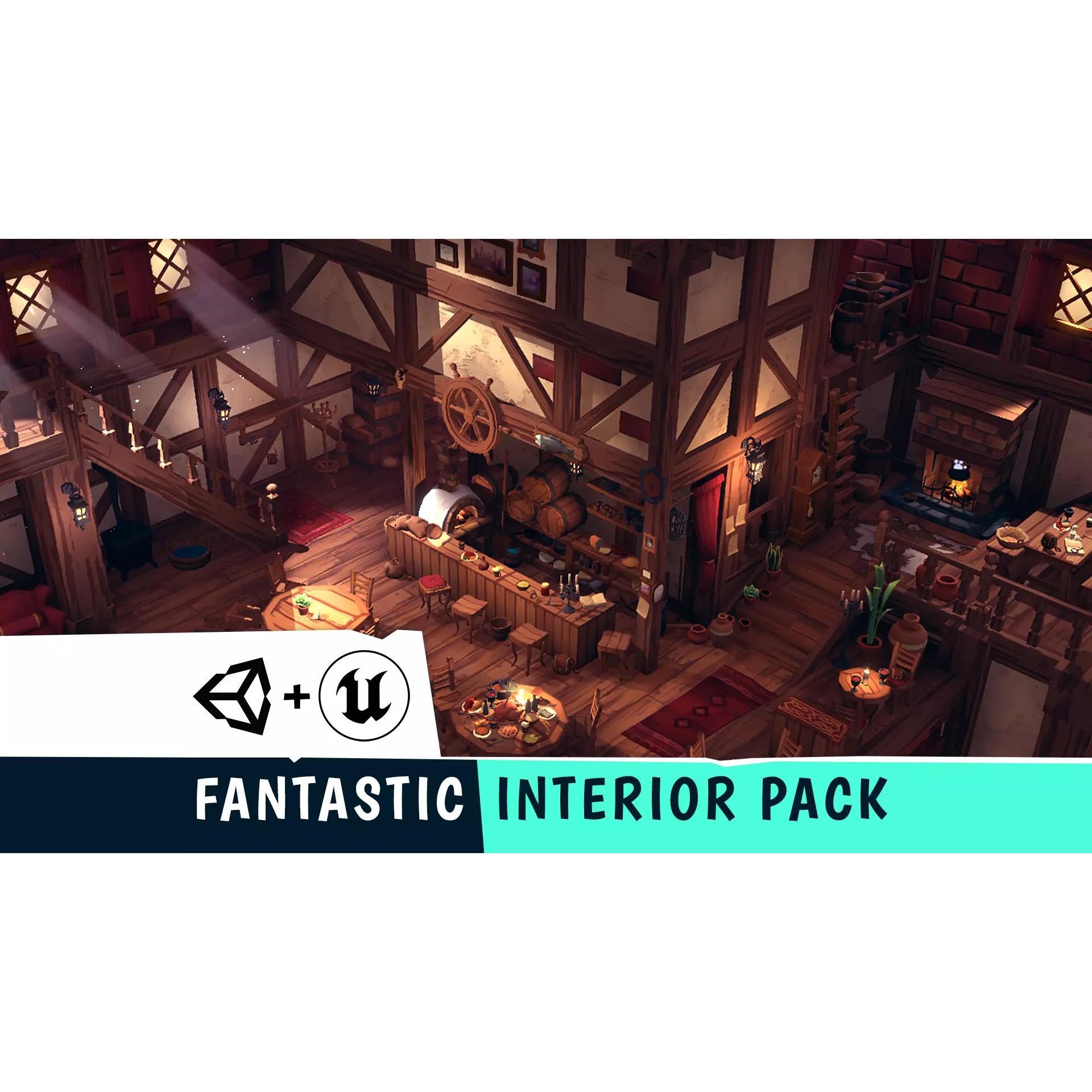 Fantastic Interior Pack - Low-Poly Game-Ready 3D Model - View 2