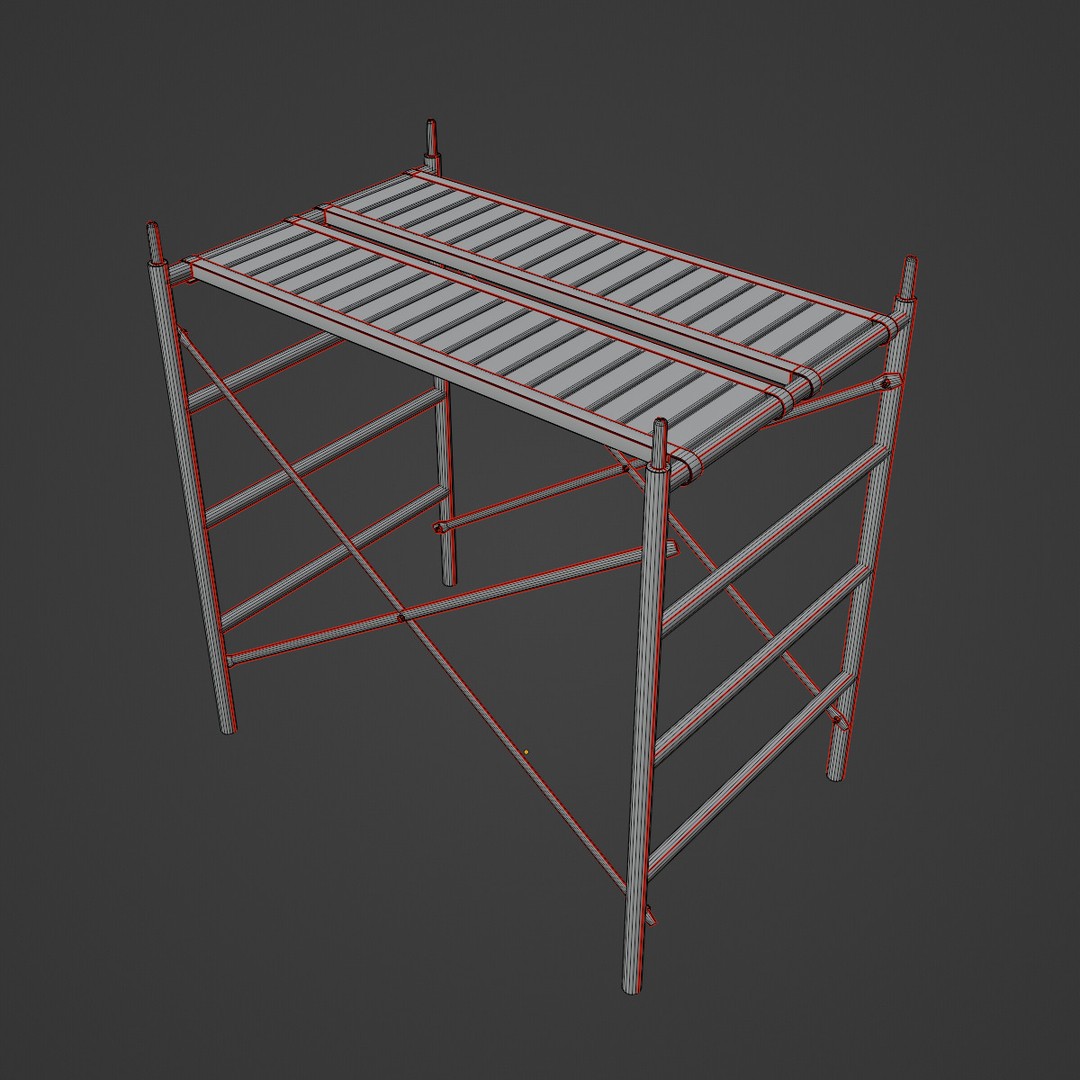 Metal Scaffolding 3D Model – Low Poly Industrial Asset, FBX