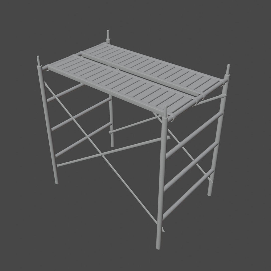 Metal Scaffolding 3D Model – Low Poly Industrial Asset, FBX - View 10