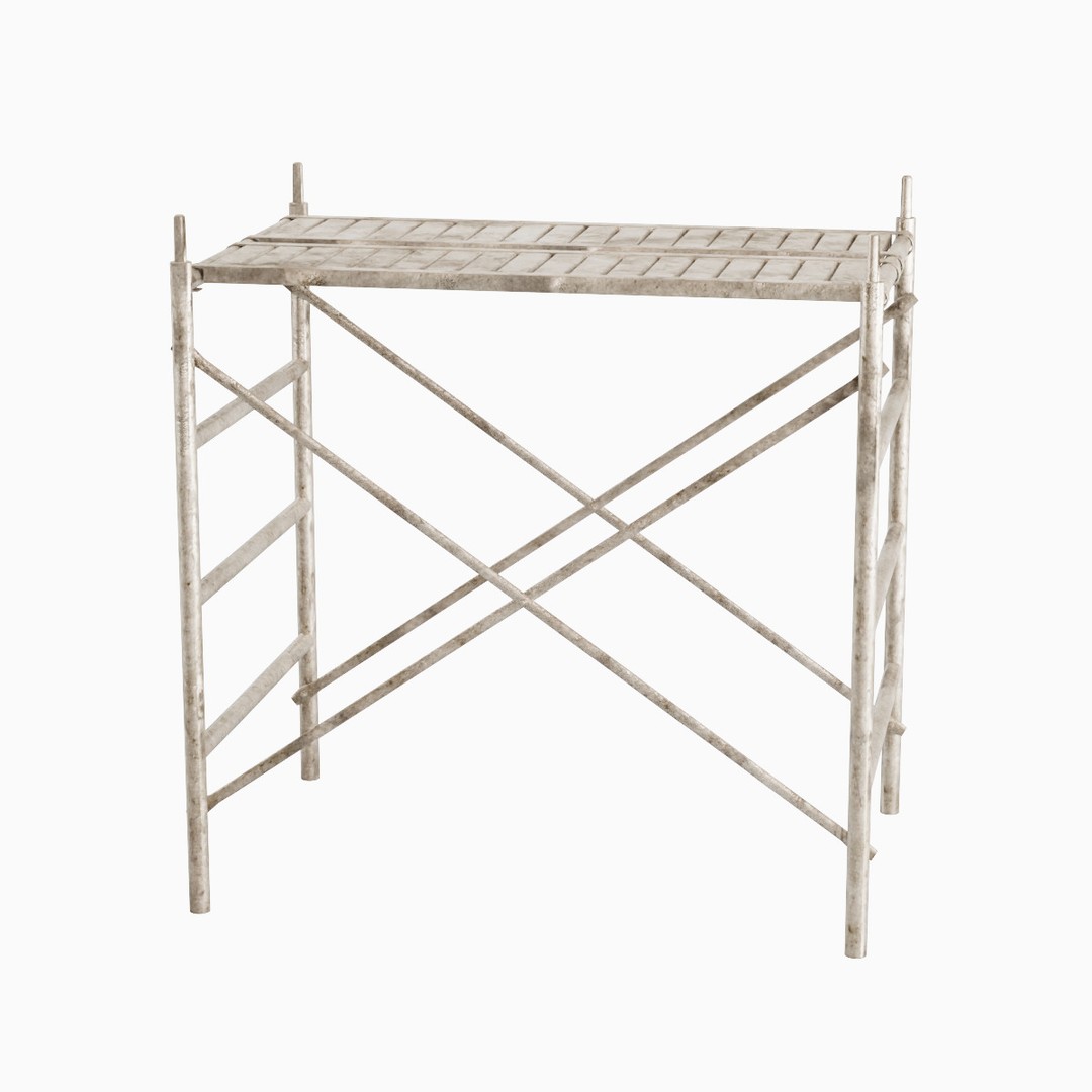 Metal Scaffolding 3D Model – Low Poly Industrial Asset, FBX - View 3