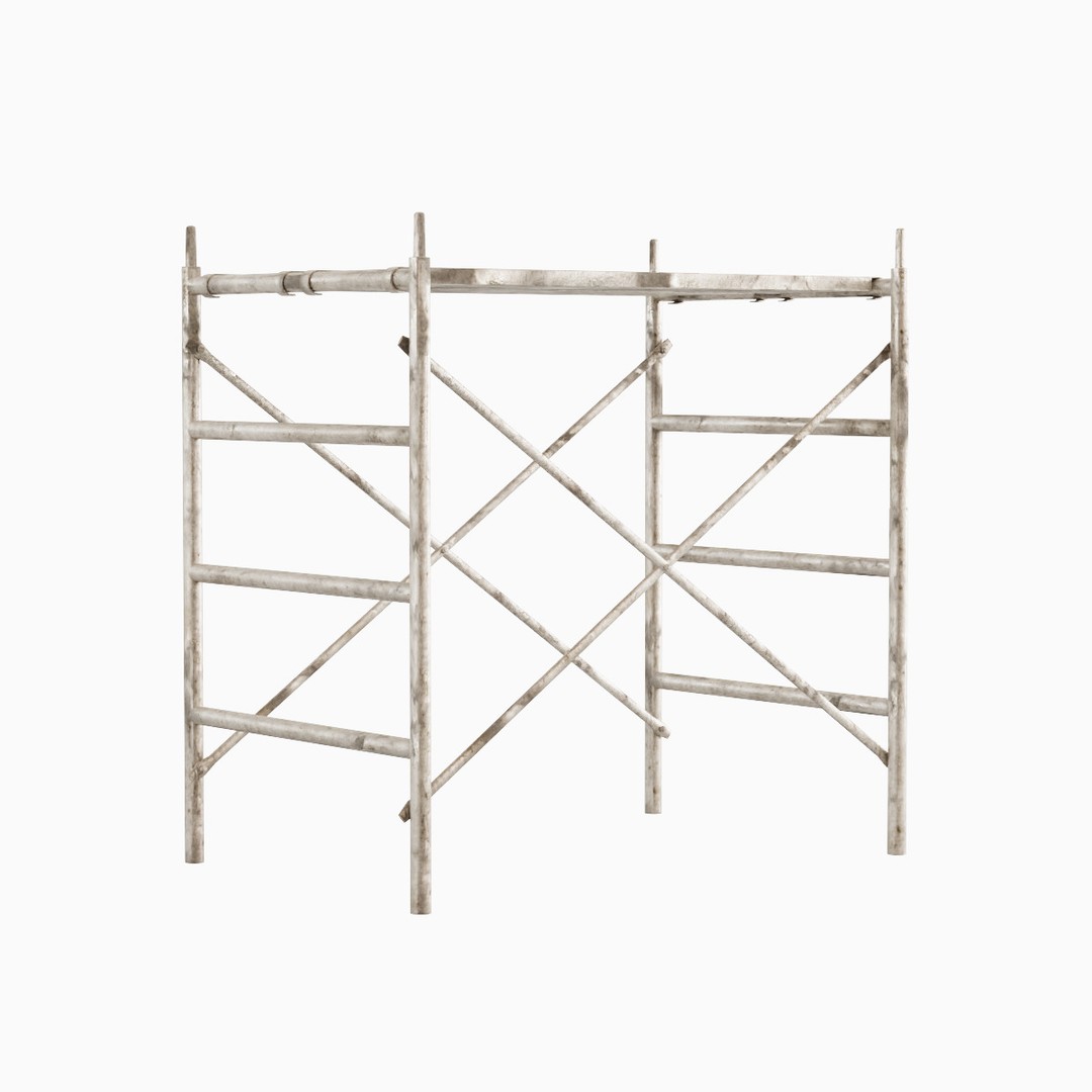 Metal Scaffolding 3D Model – Low Poly Industrial Asset, FBX - View 4