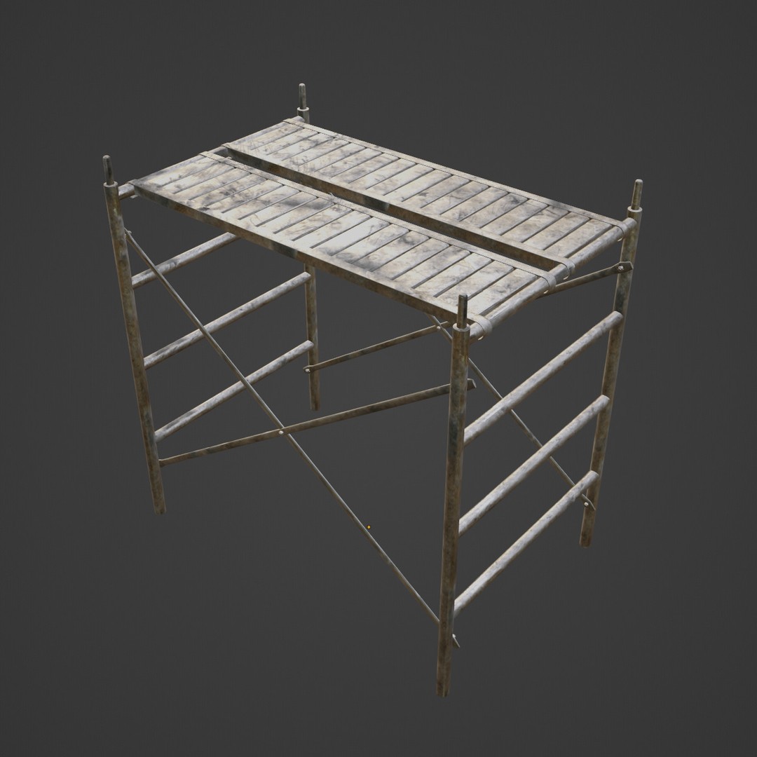 Metal Scaffolding 3D Model – Low Poly Industrial Asset, FBX - View 8