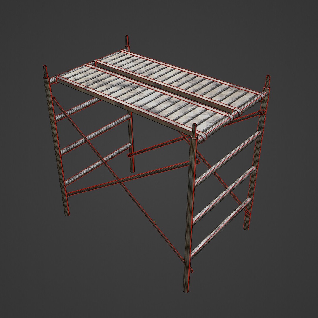 Metal Scaffolding 3D Model – Low Poly Industrial Asset, FBX - View 9