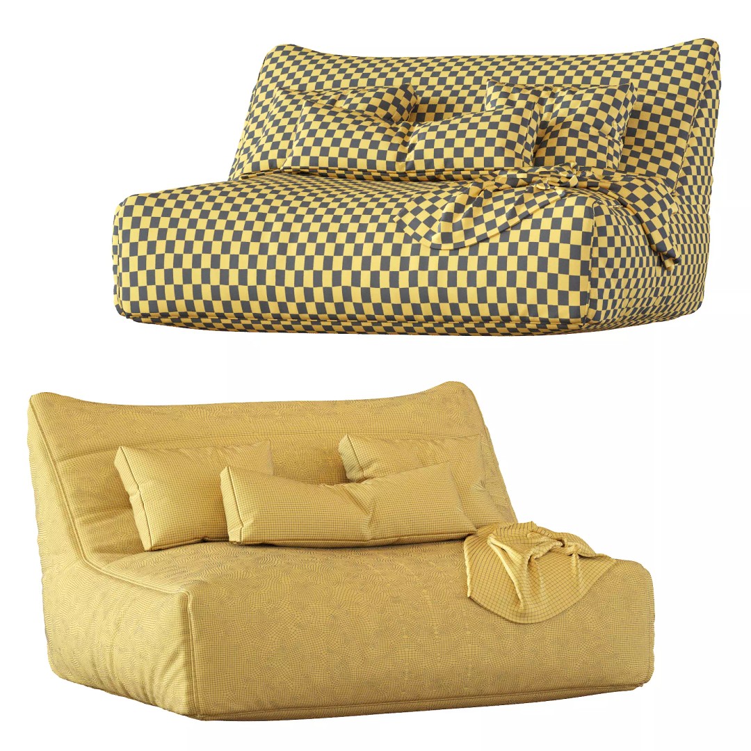 Levi Bean Bag Sofa 3D Model – Modern Furniture, Game-Ready, FBX