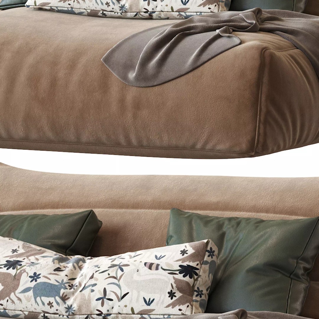 Levi Bean Bag Sofa 3D Model – Modern Furniture, Game-Ready, FBX - View 13
