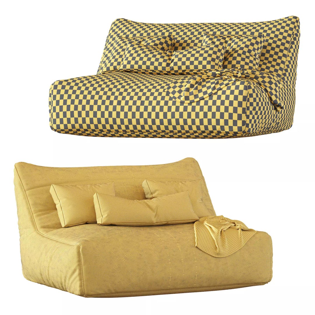 Levi Bean Bag Sofa 3D Model – Modern Furniture, Game-Ready, FBX - View 6