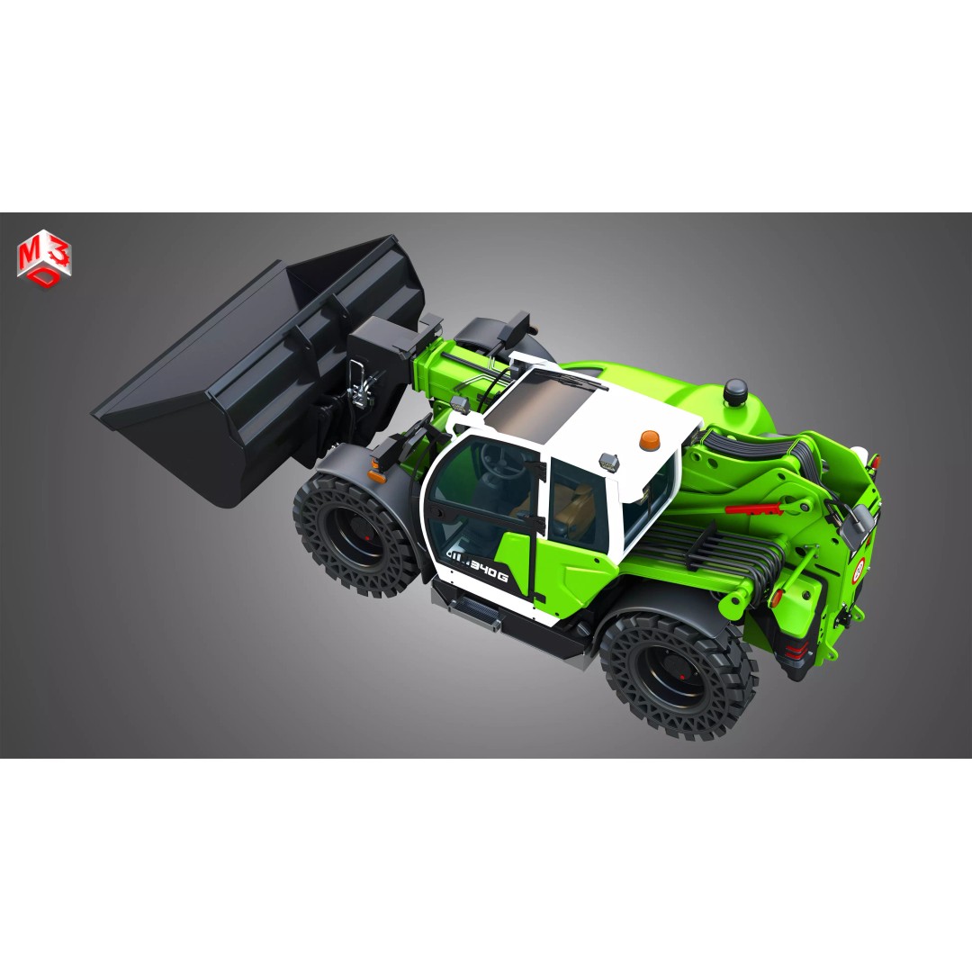 340G Telehandler 3D Model – High Poly Industrial Vehicle, FBX, PBR