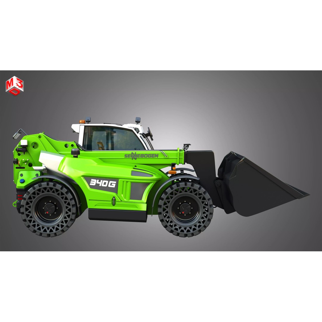 340G Telehandler 3D Model – High Poly Industrial Vehicle, FBX, PBR - View 10