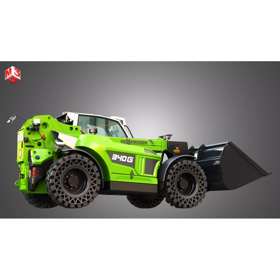 340G Telehandler 3D Model – High Poly Industrial Vehicle, FBX, PBR - View 12