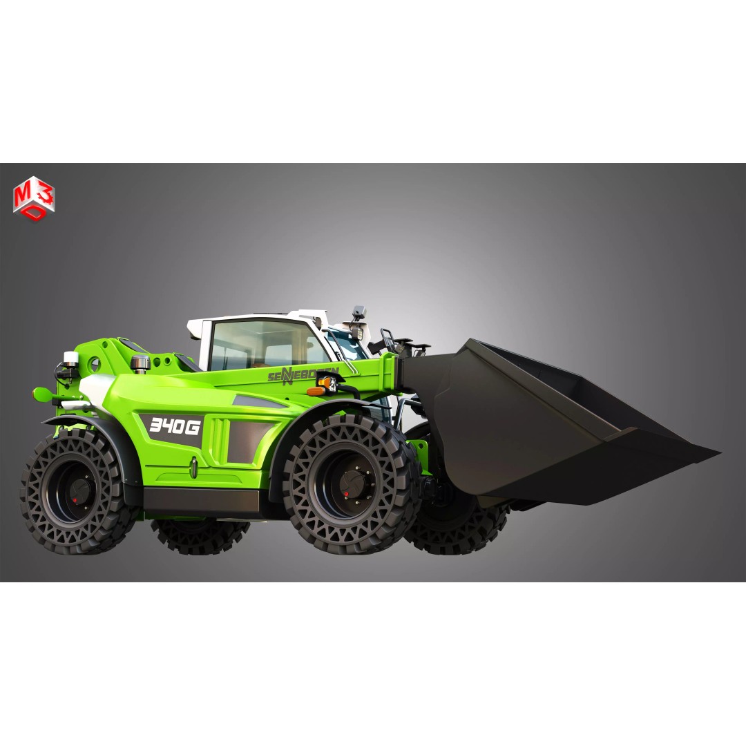 340G Telehandler 3D Model – High Poly Industrial Vehicle, FBX, PBR - View 13