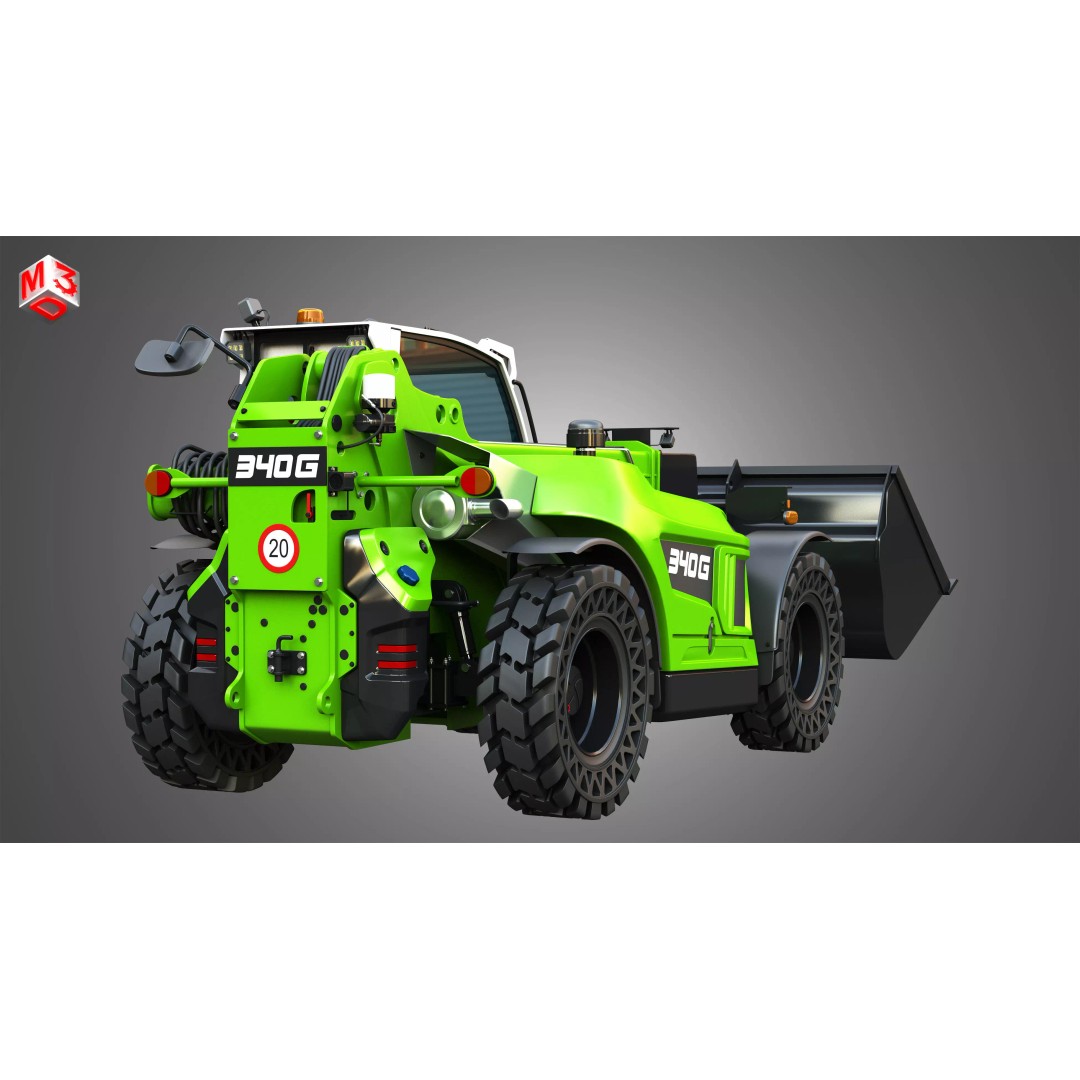 340G Telehandler 3D Model – High Poly Industrial Vehicle, FBX, PBR - View 16
