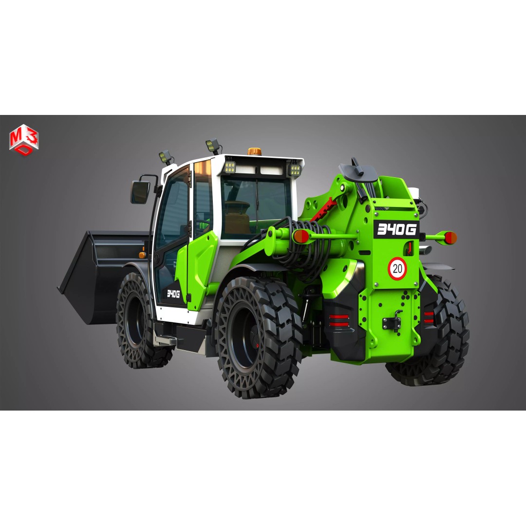 340G Telehandler 3D Model – High Poly Industrial Vehicle, FBX, PBR - View 18