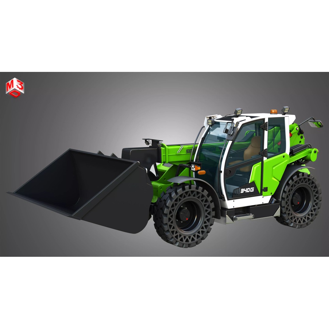 340G Telehandler 3D Model – High Poly Industrial Vehicle, FBX, PBR - View 19