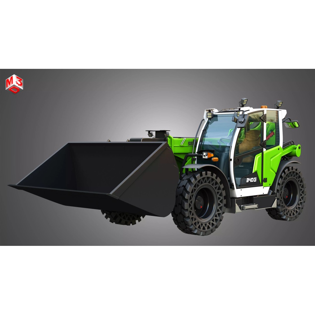 340G Telehandler 3D Model – High Poly Industrial Vehicle, FBX, PBR - View 2