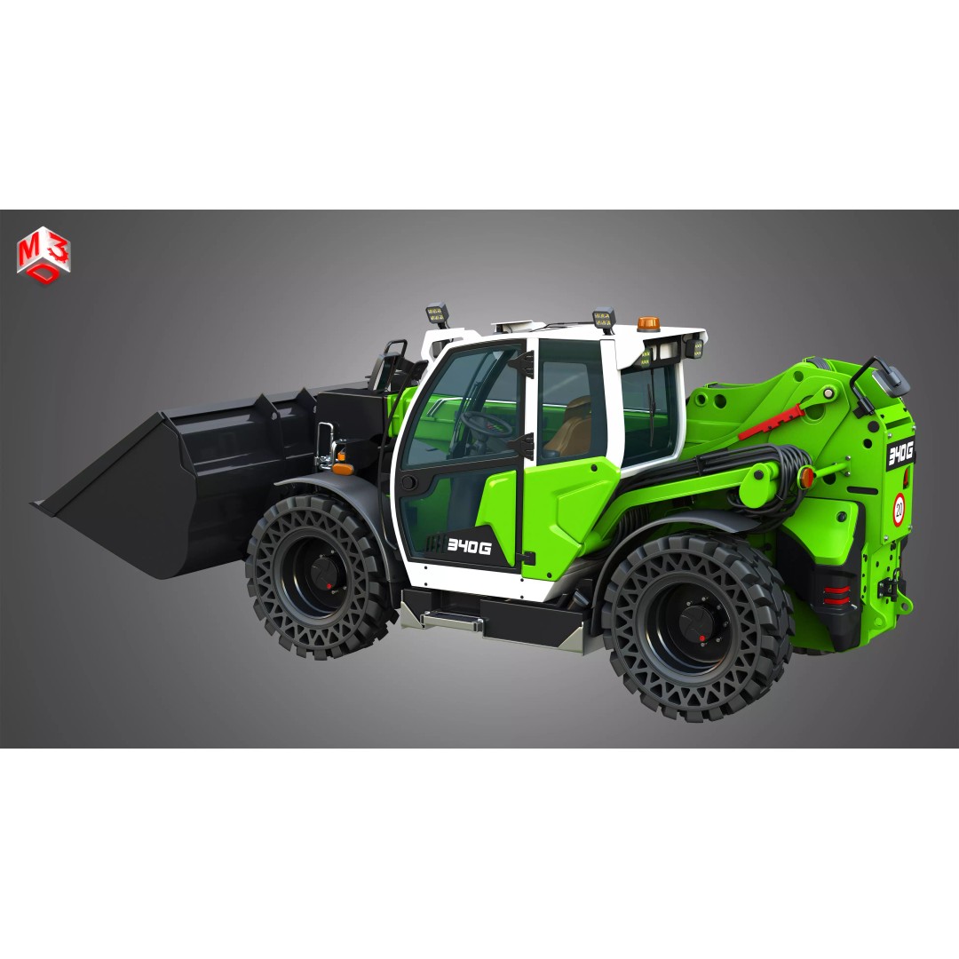 340G Telehandler 3D Model – High Poly Industrial Vehicle, FBX, PBR - View 22