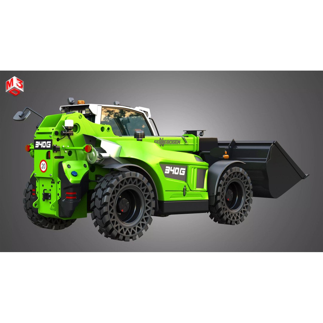 340G Telehandler 3D Model – High Poly Industrial Vehicle, FBX, PBR - View 5