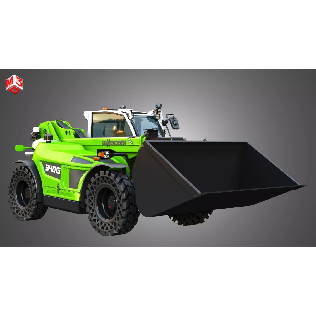 340G Telehandler 3D Model – High Poly Industrial Vehicle, FBX, PBR - View 7