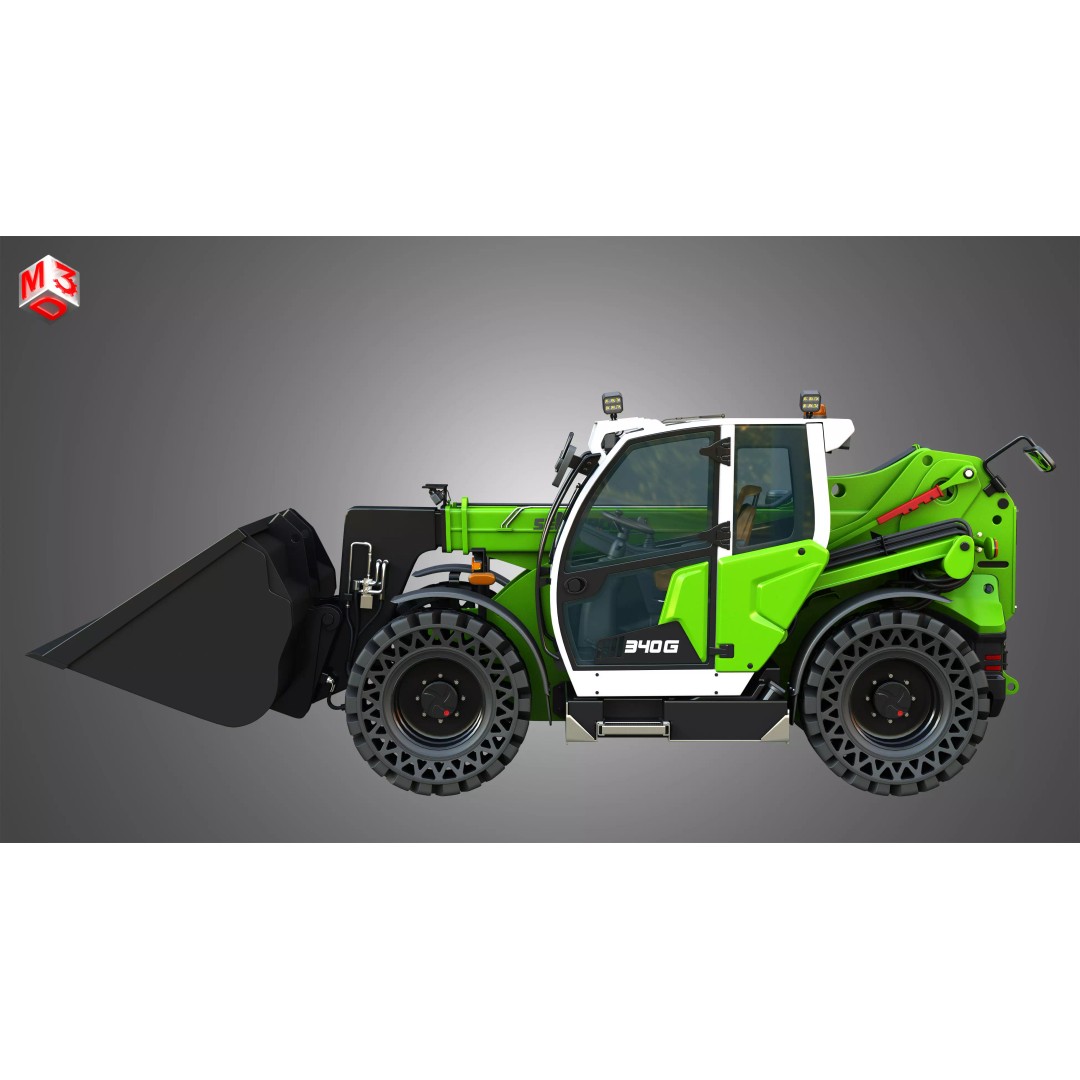 340G Telehandler 3D Model – High Poly Industrial Vehicle, FBX, PBR - View 9
