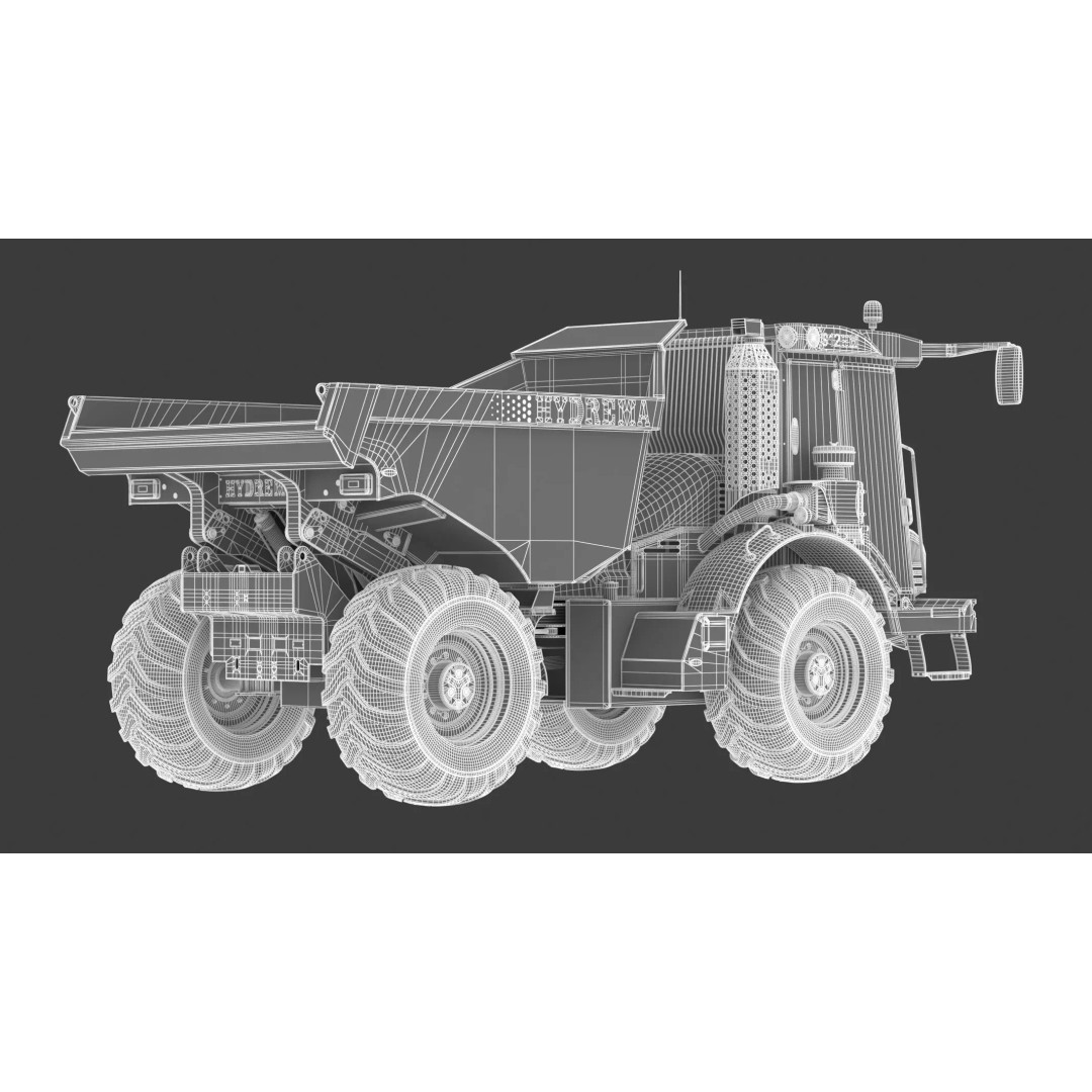 Hydrema 912HM Articulated Dump Truck 3D Model – High-Poly PBR Asset, FBX, OBJ - View 3