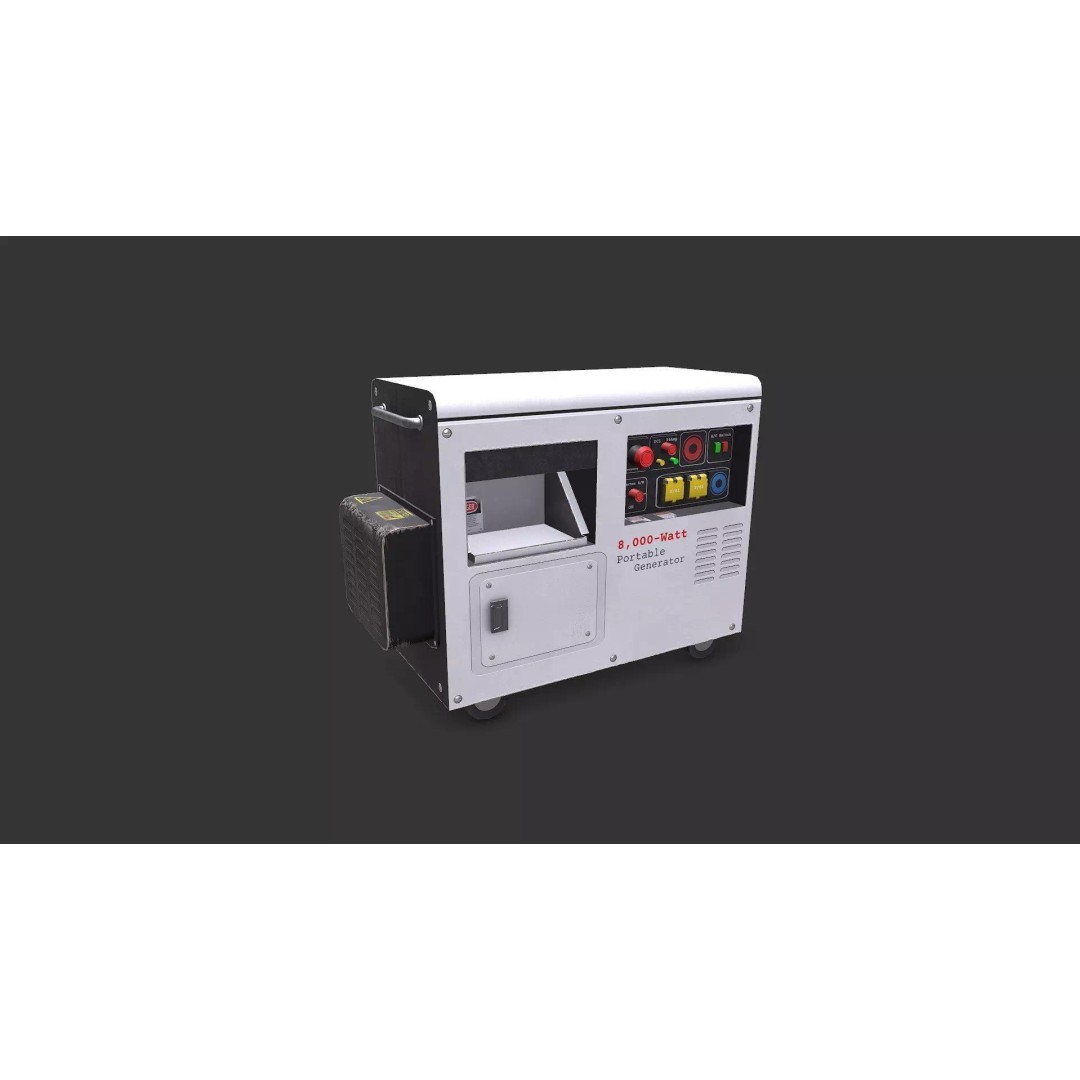 Old Portable Power Generator 3D Model – Low Poly PBR Game Asset, FBX - View 2